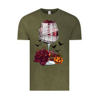 Vintage Olive halloween roses wine Vintage Tee - FaDigitalArtStudio