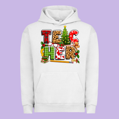 Teacher Christmas Urban Hoodie Designed By Texasbilliewilder