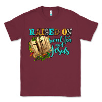 Burgundy raised on sweet tea and jesus Classic Tee - AdoDesignShop