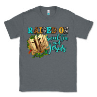 Charcoal Heather raised on sweet tea and jesus Classic Tee - AdoDesignShop