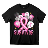 Black Balloons cancer ribbon survivor Heavy Core Tee - Artiststas