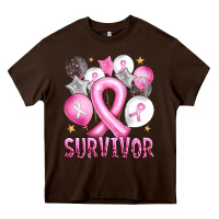 Chocolate Brown Balloons cancer ribbon survivor Heavy Core Tee - Artiststas