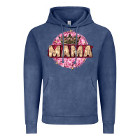 Vintage Denim mama with round leopard Vintage Hoodie - Zillion Design Studio