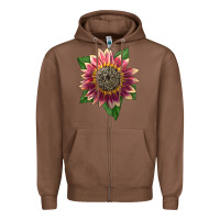 Chestnut crimson blaze sunflower Zipper Hoodie - LillyAllenDesigns