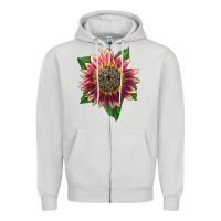 Dove Grey crimson blaze sunflower Zipper Hoodie - LillyAllenDesigns