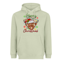 Matcha merry christmas cow Heavyweight Hoodie - MaliasSmallBusiness