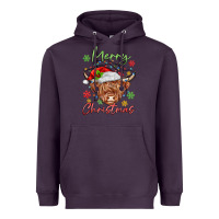 Plum merry christmas cow Heavyweight Hoodie - MaliasSmallBusiness