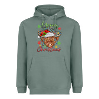 Sage merry christmas cow Heavyweight Hoodie - MaliasSmallBusiness