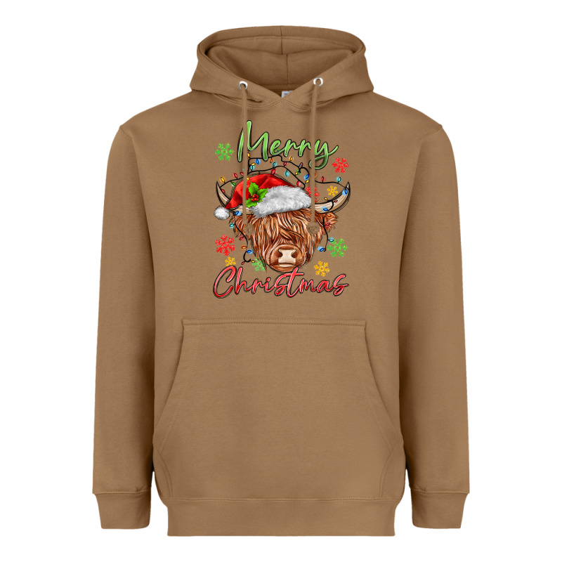 Merry Christmas Cow Heavyweight Hoodie by MaliasSmallBusiness | Teevron