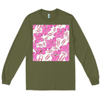 Army Green floral school seamless pattern Long Sleeve Tee - BundleAndBundleShop