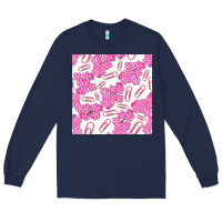 Navy floral school seamless pattern Long Sleeve Tee - BundleAndBundleShop