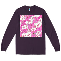 Plum floral school seamless pattern Long Sleeve Tee - BundleAndBundleShop