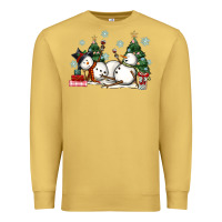 Antique Gold christmas snowmen with wine Premium Sweatshirt - MaliasSmallBusiness