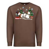 Chestnut christmas snowmen with wine Premium Sweatshirt - MaliasSmallBusiness