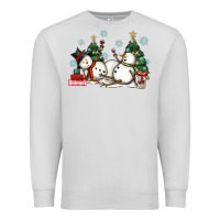 Dove Grey christmas snowmen with wine Premium Sweatshirt - MaliasSmallBusiness