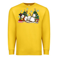Lemon christmas snowmen with wine Premium Sweatshirt - MaliasSmallBusiness