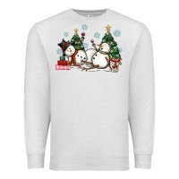 Oatmeal Heather christmas snowmen with wine Premium Sweatshirt - MaliasSmallBusiness