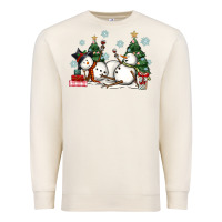 Sandshell christmas snowmen with wine Premium Sweatshirt - MaliasSmallBusiness