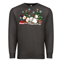 Smoke christmas snowmen with wine Premium Sweatshirt - MaliasSmallBusiness
