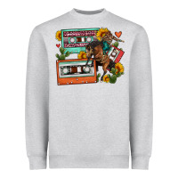 Heather Grey rodeo sunflower cactus cassette Heavyweight Sweatshirt - FaDigitalArtStudio
