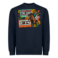 Navy rodeo sunflower cactus cassette Heavyweight Sweatshirt - FaDigitalArtStudio