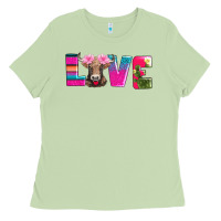 Matcha love with braunvieh cow Ladies Tee - AdoDesignShop