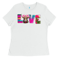 White love with braunvieh cow Ladies Tee - AdoDesignShop