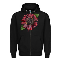 Black chocolate sunflower Zipper Hoodie - LillyAllenDesigns