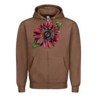 Chestnut chocolate sunflower Zipper Hoodie - LillyAllenDesigns