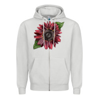 Dove Grey chocolate sunflower Zipper Hoodie - LillyAllenDesigns