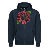 Navy chocolate sunflower Zipper Hoodie - LillyAllenDesigns