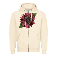 Sandshell chocolate sunflower Zipper Hoodie - LillyAllenDesigns