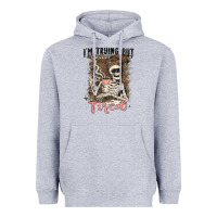 Heather Grey im trying but tired Heavyweight Hoodie - MaliasSmallBusiness