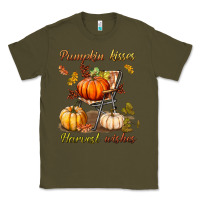 Army Green pumpkin kisses harvest wishes Classic Tee - BundleAndBundleShop