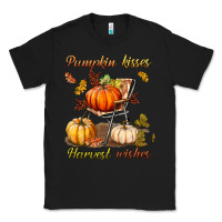Black pumpkin kisses harvest wishes Classic Tee - BundleAndBundleShop
