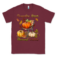 Burgundy pumpkin kisses harvest wishes Classic Tee - BundleAndBundleShop