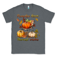 Charcoal Heather pumpkin kisses harvest wishes Classic Tee - BundleAndBundleShop