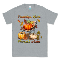 Heather Grey pumpkin kisses harvest wishes Classic Tee - BundleAndBundleShop