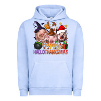 Pigment Grape Ice Happy Hallothanksmas Pigs Urban Hoodie - NancyCooperArtShop