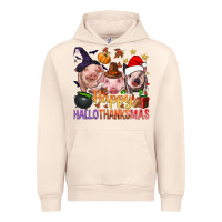 Sandshell Happy Hallothanksmas Pigs Urban Hoodie - NancyCooperArtShop