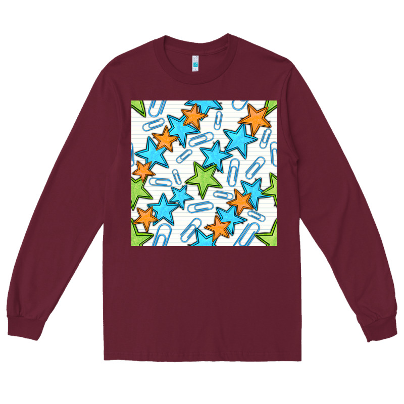 Stars School Seamless Pattern Long Sleeve Tee by BundleAndBundleShop | Teevron