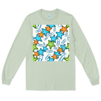 Matcha stars school seamless pattern Long Sleeve Tee - BundleAndBundleShop