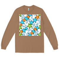 Toasted Coconut stars school seamless pattern Long Sleeve Tee - BundleAndBundleShop