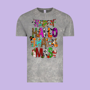 Happy Hallothankmas Vintage Tee Designed By Fadigitalartstudio