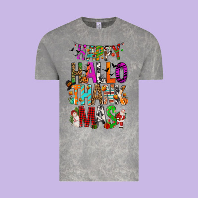 Happy Hallothankmas Vintage Tee Designed By Fadigitalartstudio
