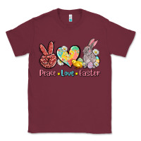 Burgundy peace love easter Classic Tee - AdoDesignShop