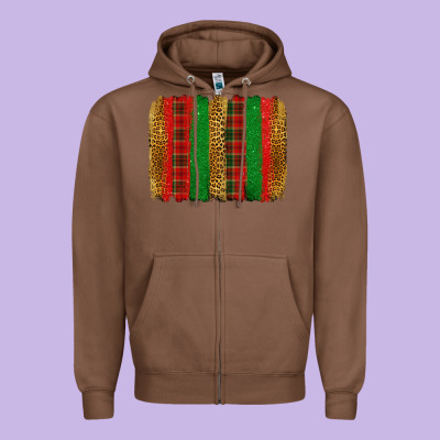 Christmas Brushstroke Zipper Hoodie Designed By Jasminsmagicworld