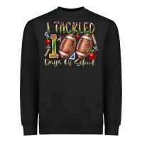Black I Tackled 100 Days of School Heavyweight Sweatshirt - RacoonDesign