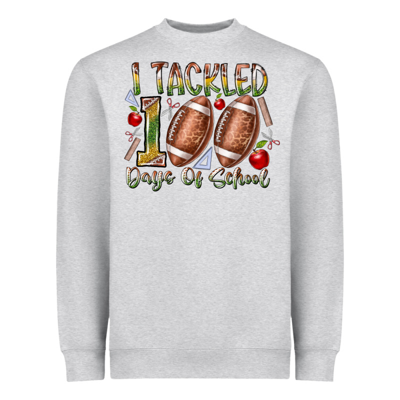 I Tackled 100 Days Of School Heavyweight Sweatshirt by RacoonDesign | Teevron