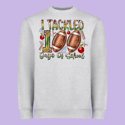 I Tackled 100 Days Of School Heavyweight Sweatshirt Designed By Racoondesign